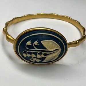 David Aubrey Limited Edition 18k Plated Damascene Bangle Bracelet